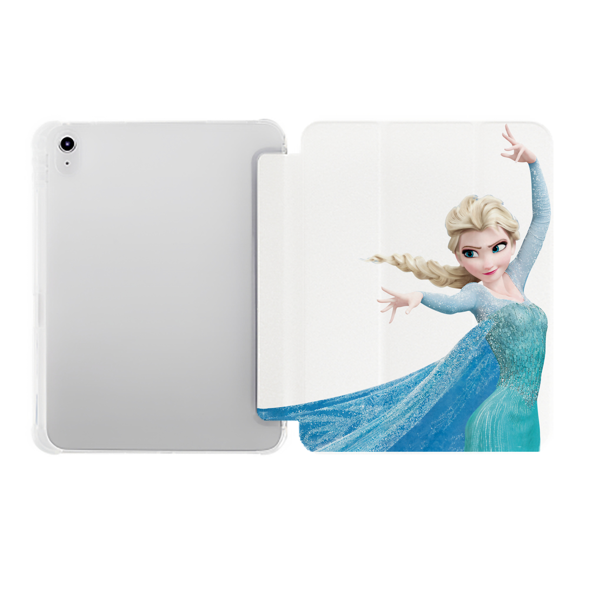 （画像用） アナと雪の女王 アンナ エルサ Frozen Anna Elsa IPad ケース ペン収納付き 三つ折りスタンド PUレザー×シリコン 対応機種9.5/10.5/10.9インチ